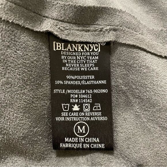BLANKNYC Faux Suede Drape Front Jacket - Size Medium - Picture 6 of 7